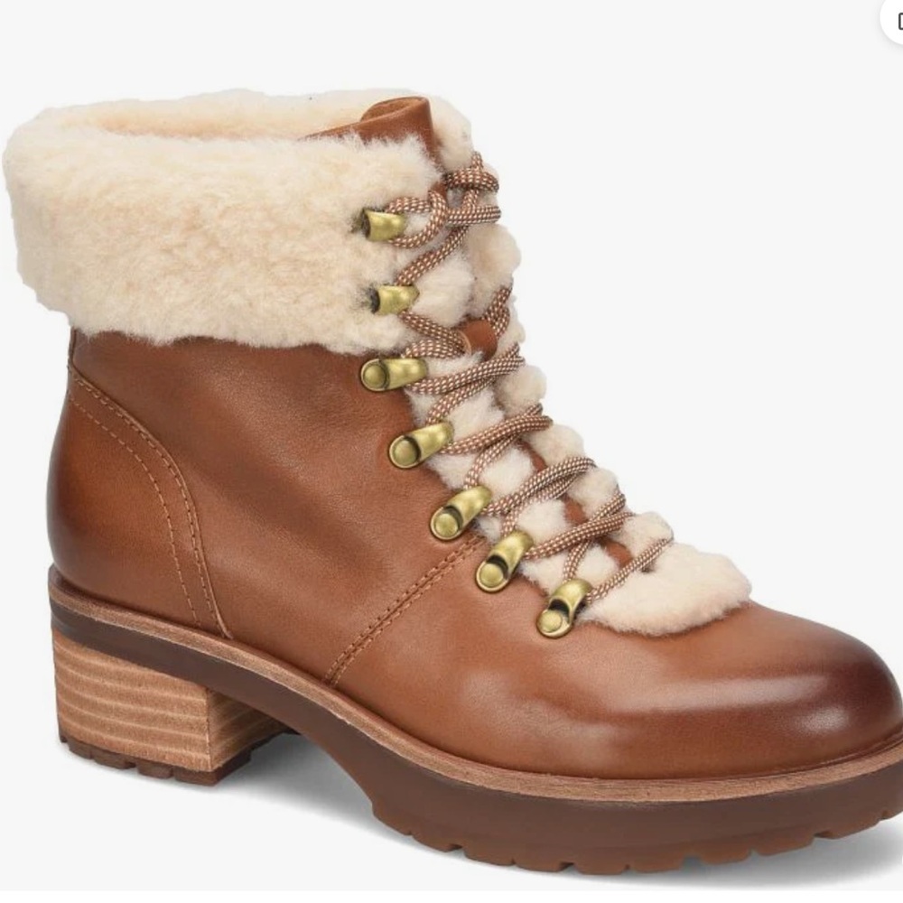 Kork-Ease NEW Winslet  Ambra Shearling Boot RED SHOE LACE sz6